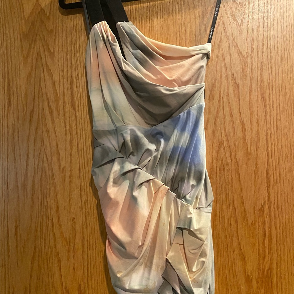 Bebe size 0 multi colored funky mini dress. Worn once!